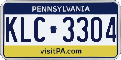 PA license plate KLC3304
