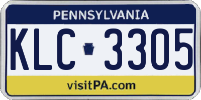 PA license plate KLC3305