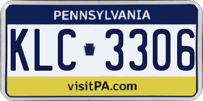 PA license plate KLC3306