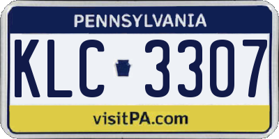 PA license plate KLC3307