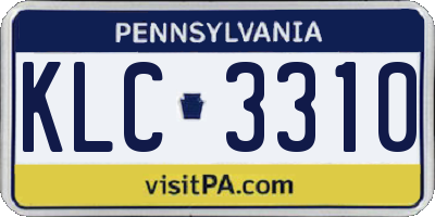 PA license plate KLC3310