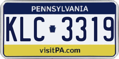 PA license plate KLC3319