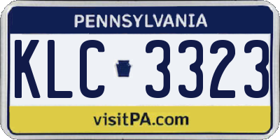 PA license plate KLC3323