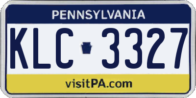 PA license plate KLC3327