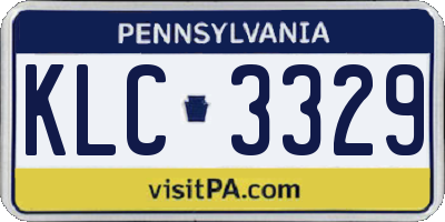 PA license plate KLC3329