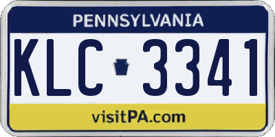 PA license plate KLC3341