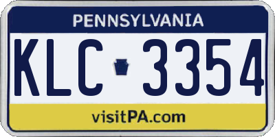 PA license plate KLC3354