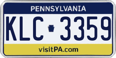 PA license plate KLC3359