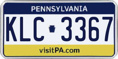 PA license plate KLC3367
