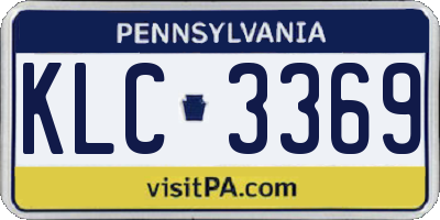 PA license plate KLC3369