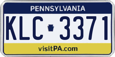 PA license plate KLC3371