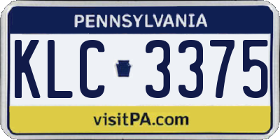 PA license plate KLC3375