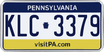PA license plate KLC3379