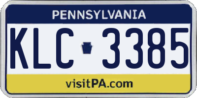 PA license plate KLC3385