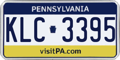 PA license plate KLC3395