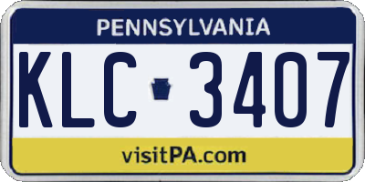 PA license plate KLC3407