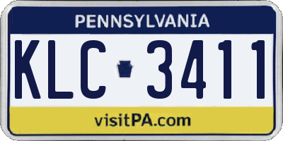 PA license plate KLC3411