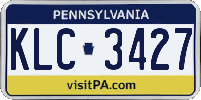 PA license plate KLC3427