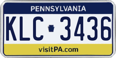 PA license plate KLC3436
