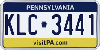 PA license plate KLC3441