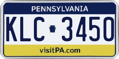 PA license plate KLC3450