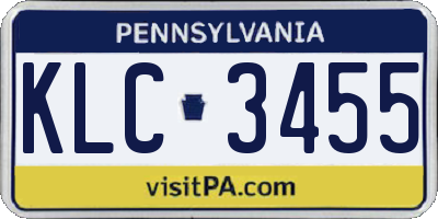 PA license plate KLC3455
