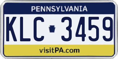 PA license plate KLC3459