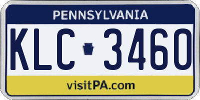 PA license plate KLC3460