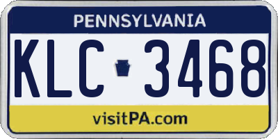 PA license plate KLC3468