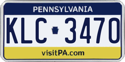 PA license plate KLC3470