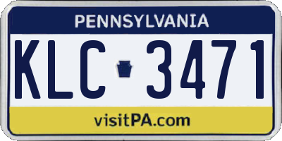 PA license plate KLC3471