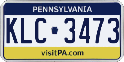 PA license plate KLC3473