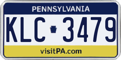 PA license plate KLC3479
