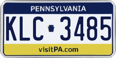 PA license plate KLC3485