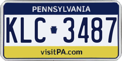 PA license plate KLC3487