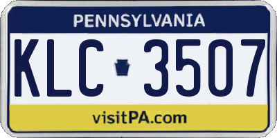 PA license plate KLC3507