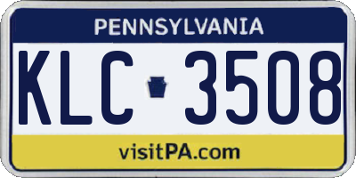 PA license plate KLC3508