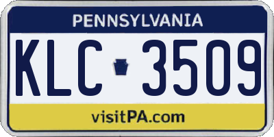 PA license plate KLC3509