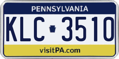 PA license plate KLC3510