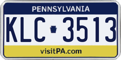 PA license plate KLC3513