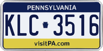 PA license plate KLC3516