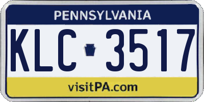 PA license plate KLC3517