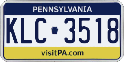 PA license plate KLC3518