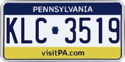 PA license plate KLC3519