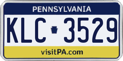 PA license plate KLC3529