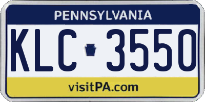 PA license plate KLC3550