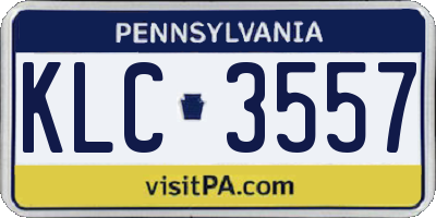 PA license plate KLC3557