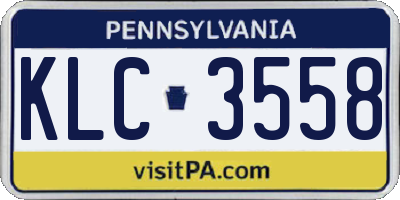 PA license plate KLC3558