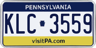 PA license plate KLC3559