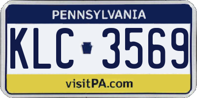 PA license plate KLC3569